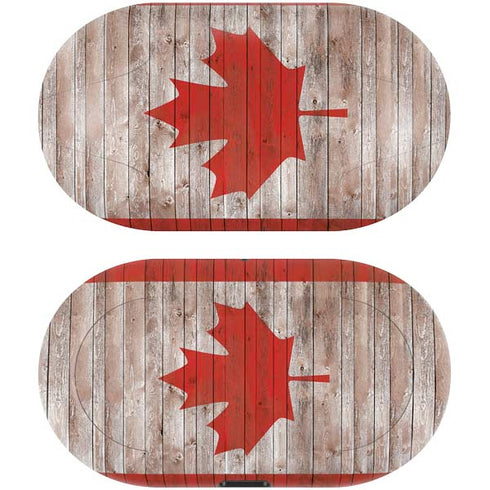 Canadian Flag Dark Wood Galaxy Buds Skin